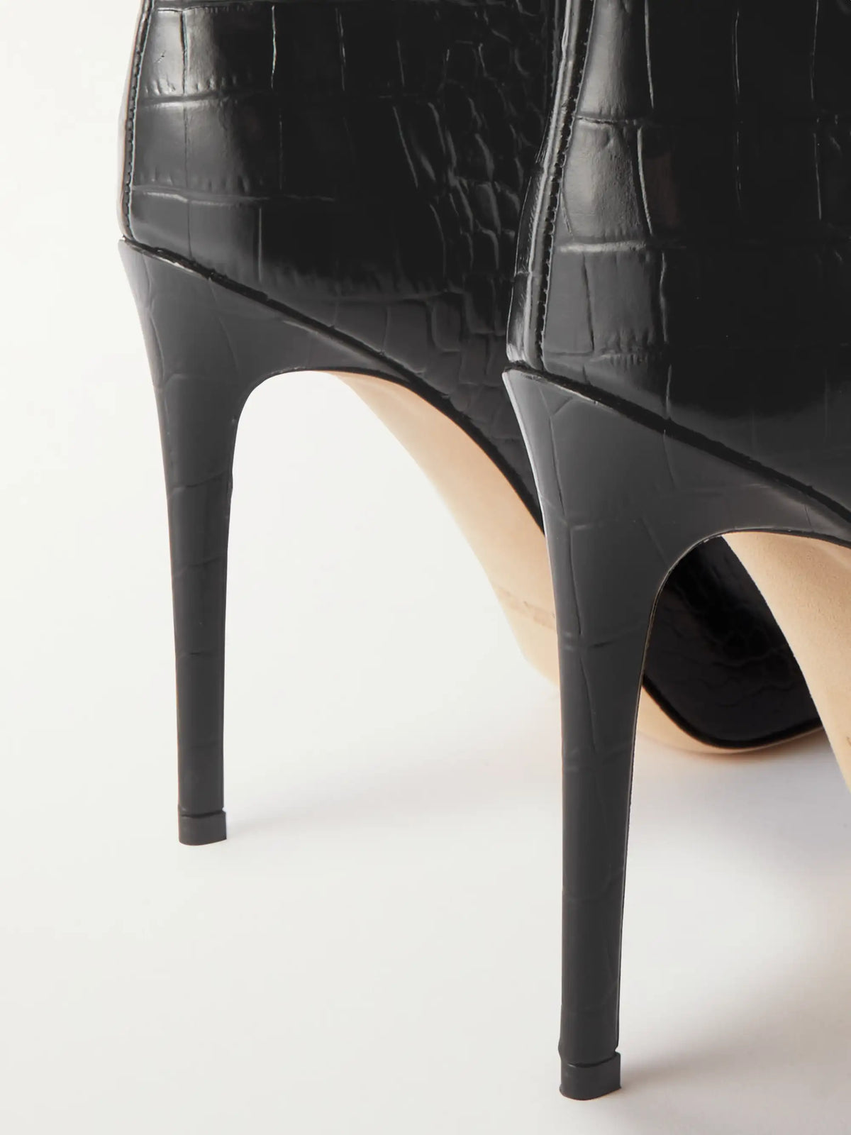 Stiletto 105 Croc-effect Leather Knee Boots