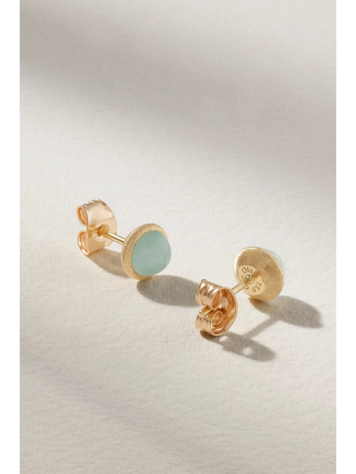 Lotus 18-karat Gold Aquamarine Earrings