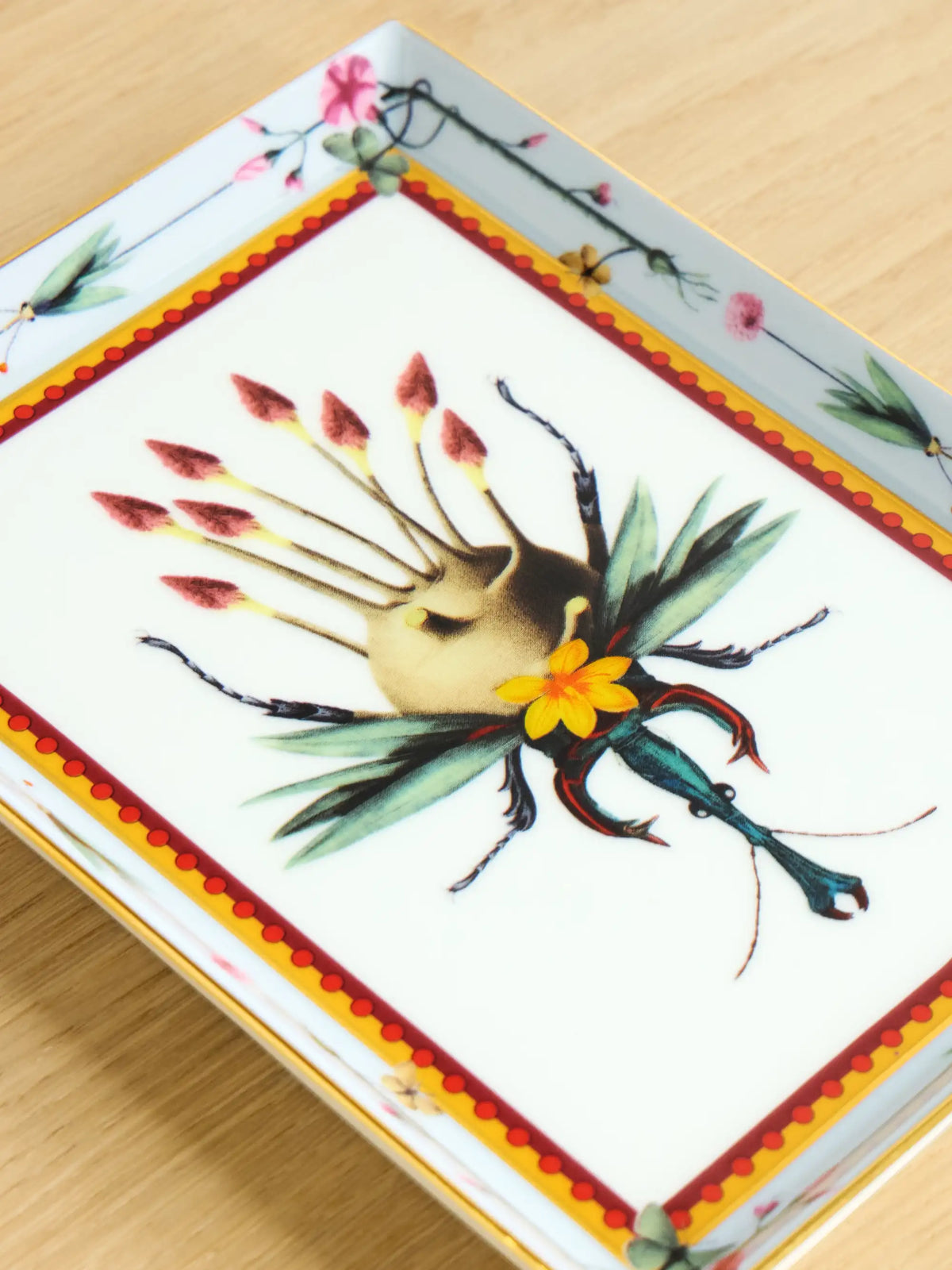 + Beto Val Gold-plated Painted Porcelain Trinket Tray