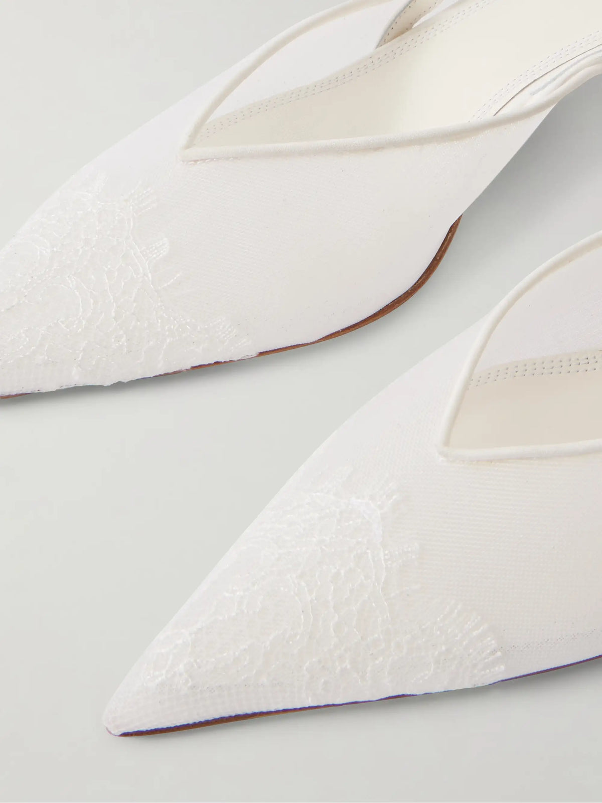 Irena Lace And Satin-trimmed Mesh Slingback Pumps