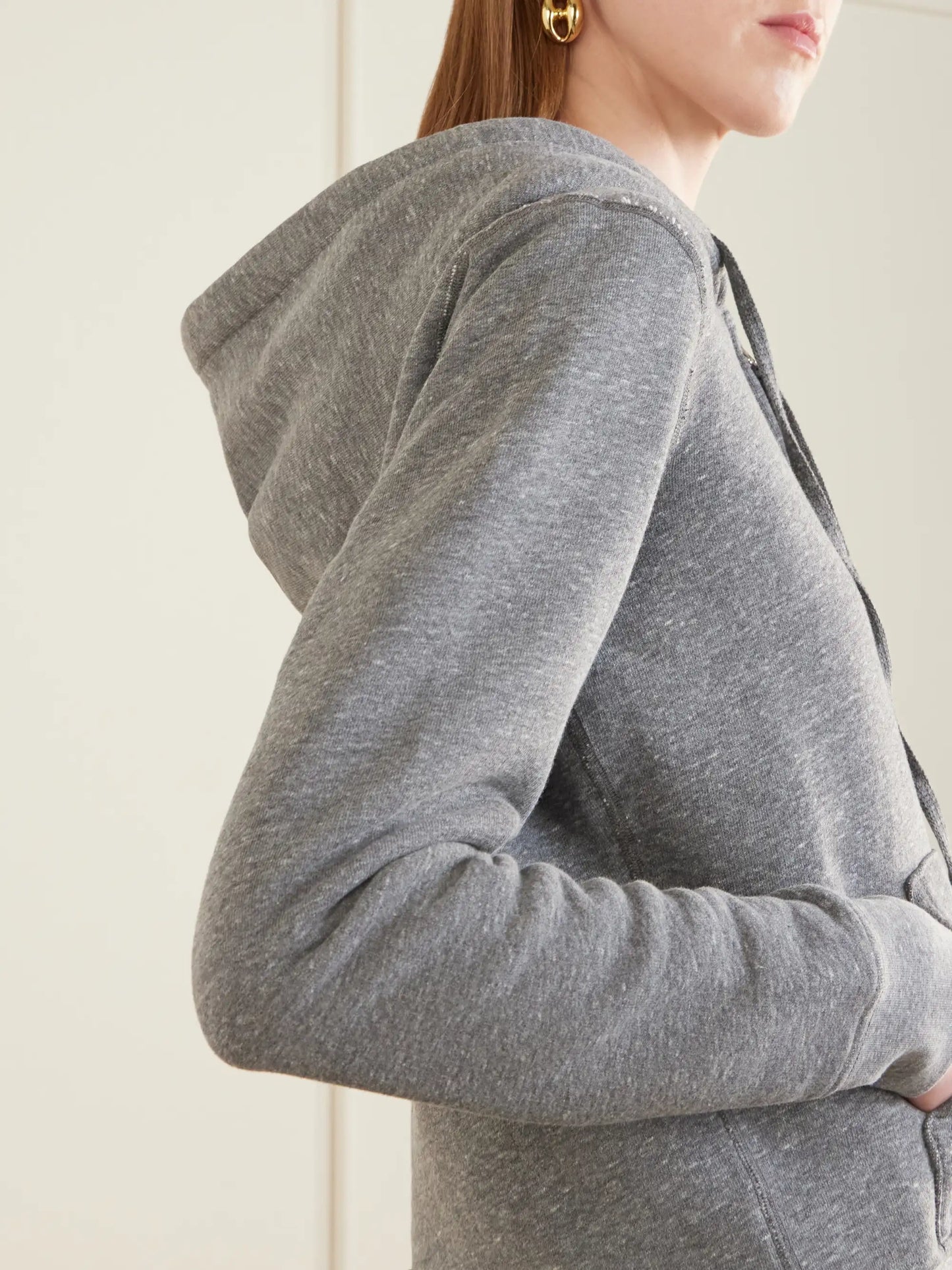 Callie Hooded Jersey Zip-up Sweater