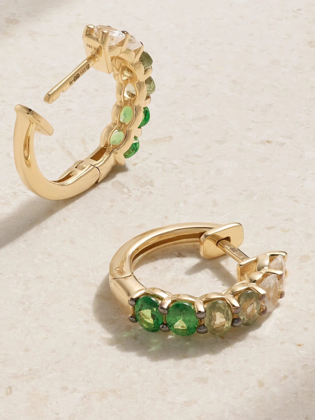 14-karat Gold Sapphire Hoop Earrings