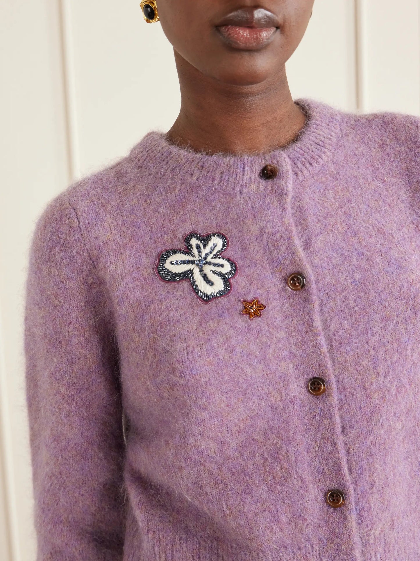 Reggie Sequin-embellished Mohair, Alpaca And Wool-blend Cardigan