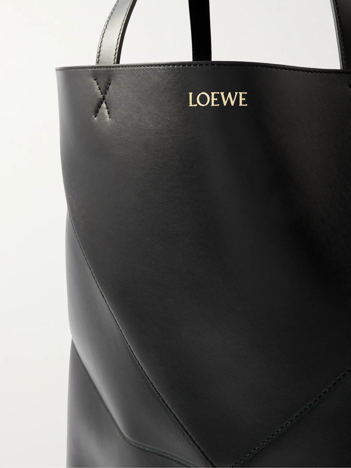 Puzzle Fold Convertible Large Leather Tote