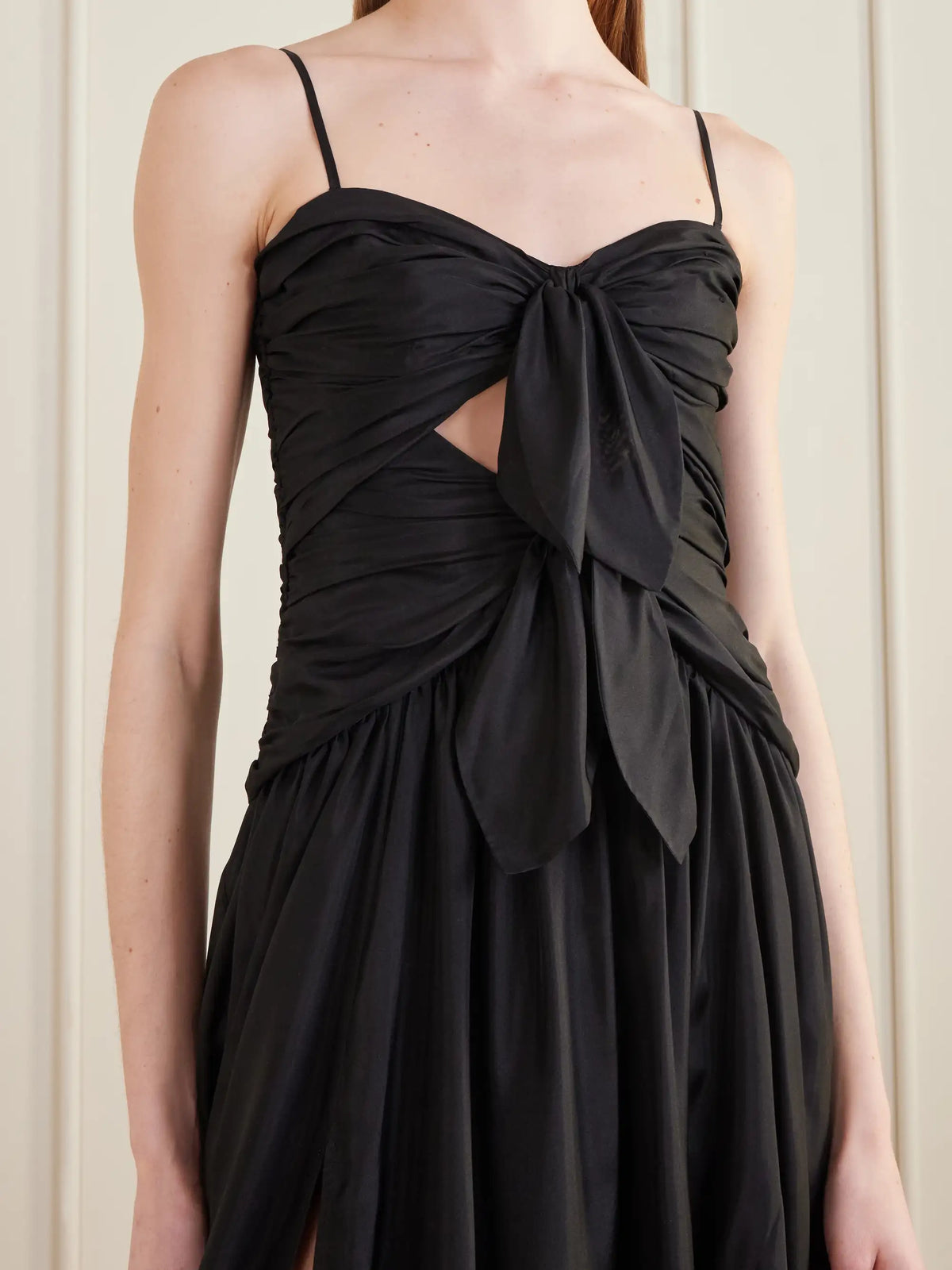 Zimmermann Aster Cutout Gathered Silk-chiffon Midi Dress