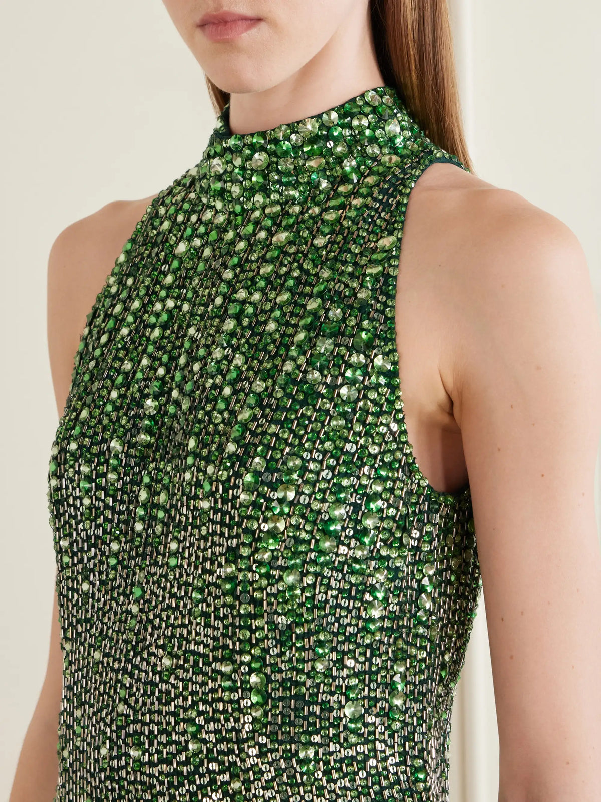 Benue Sequined Mesh Halterneck Gown