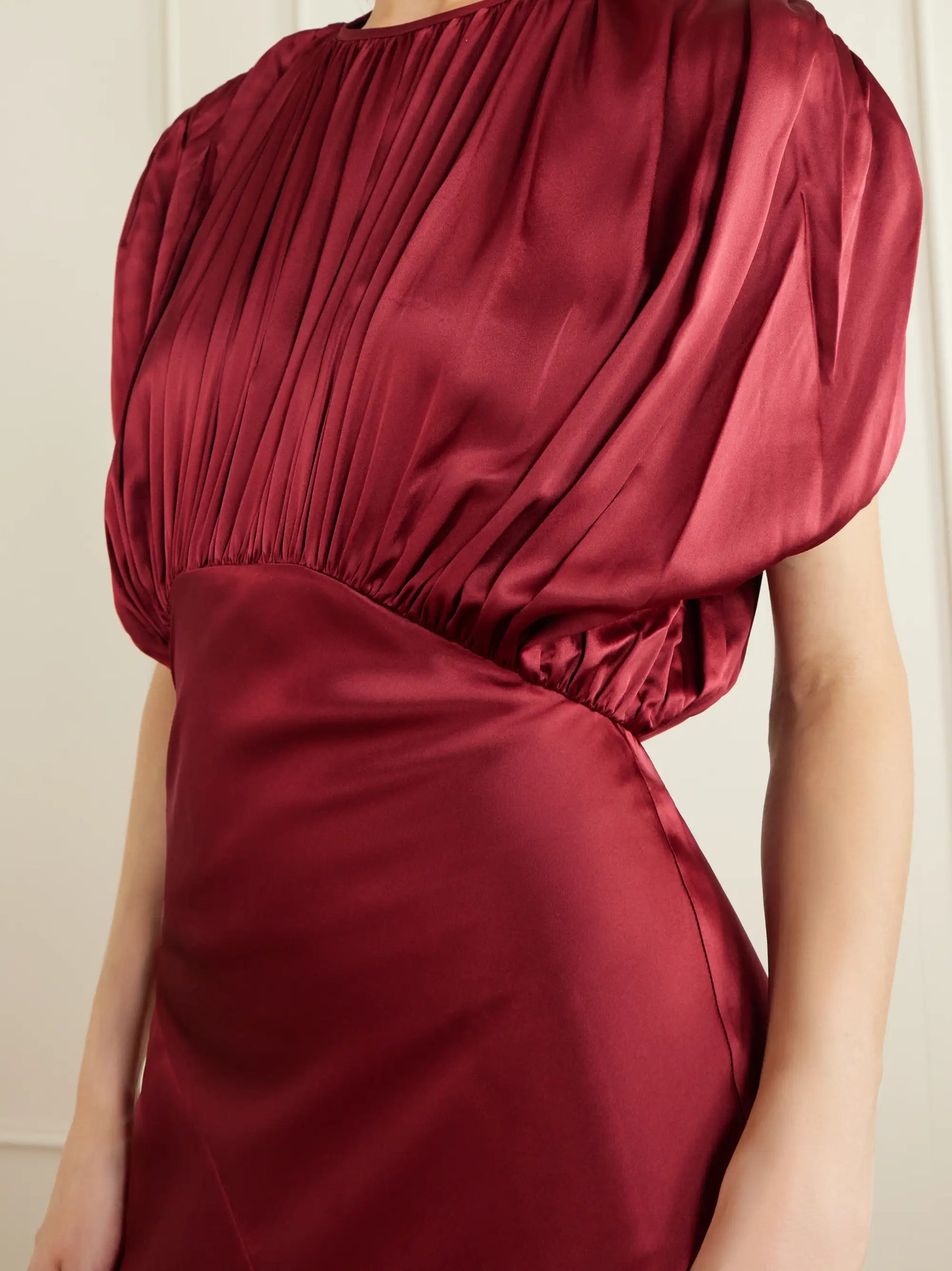 Coco Gathered Satin Maxi Dress