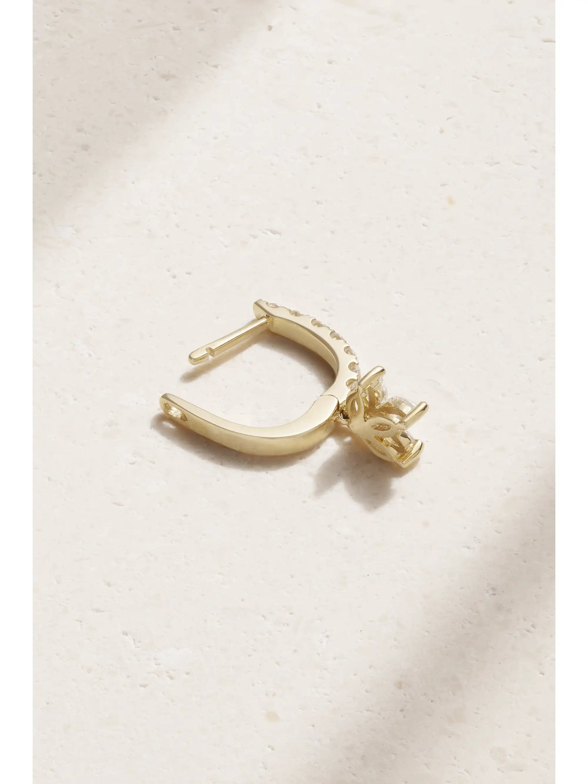 14-karat Gold Diamond Single Hoop Earring