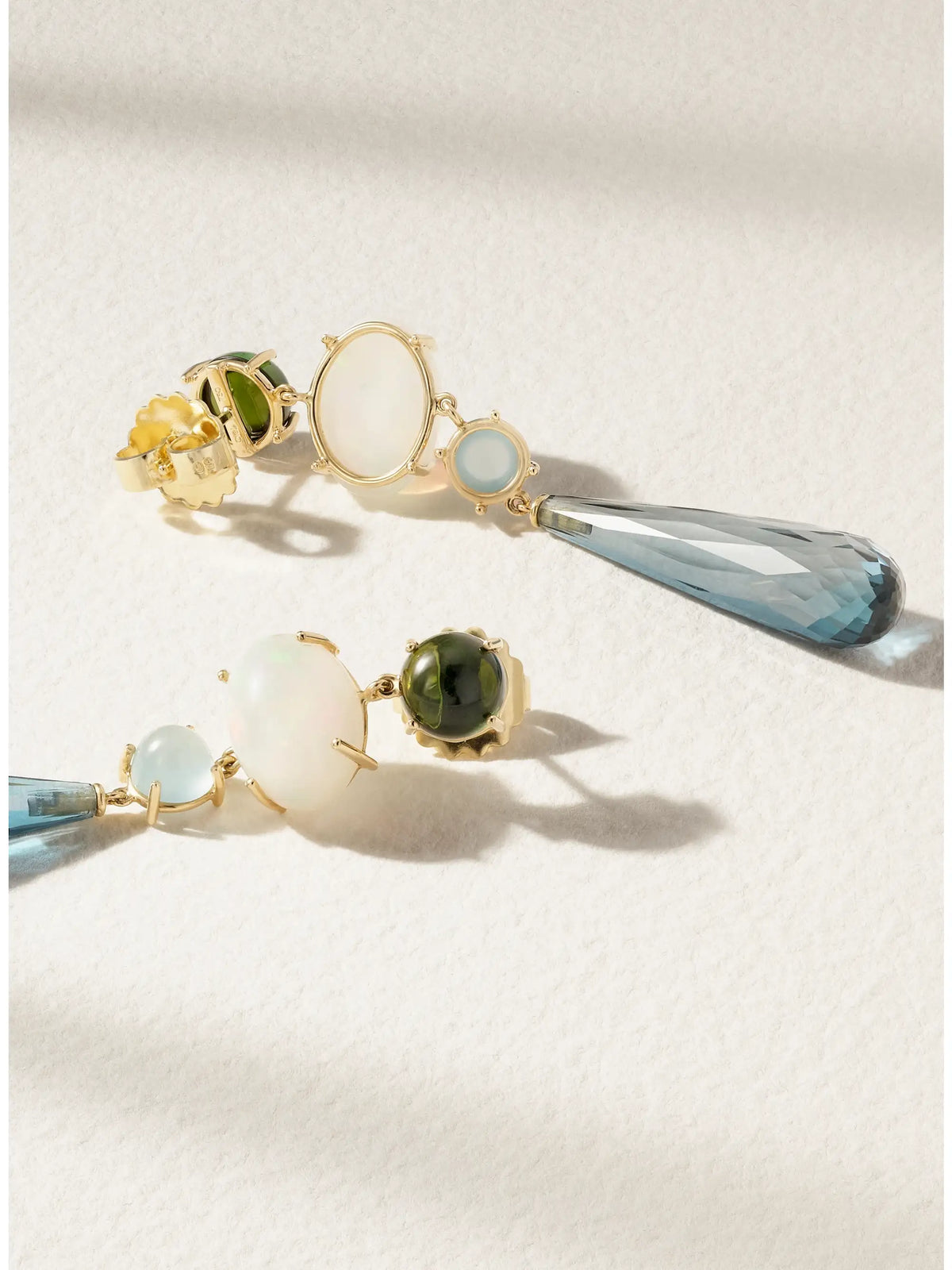 Lotus 18-karat Gold Multi-stone Earrings