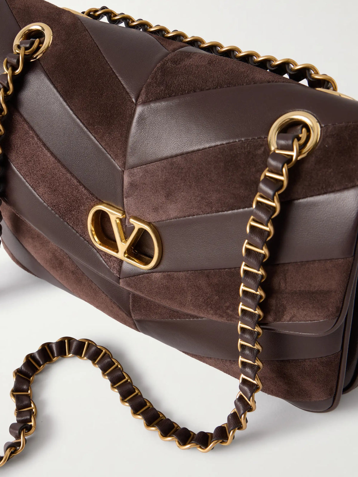 Djuna Medium Embellished Suede And Leather Shoulder Bag