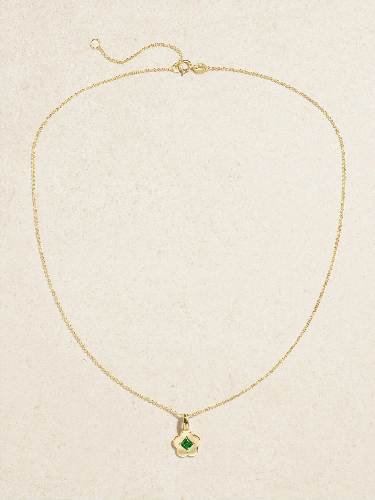 Flower Child 14-karat Gold Chrome Diopside Necklace