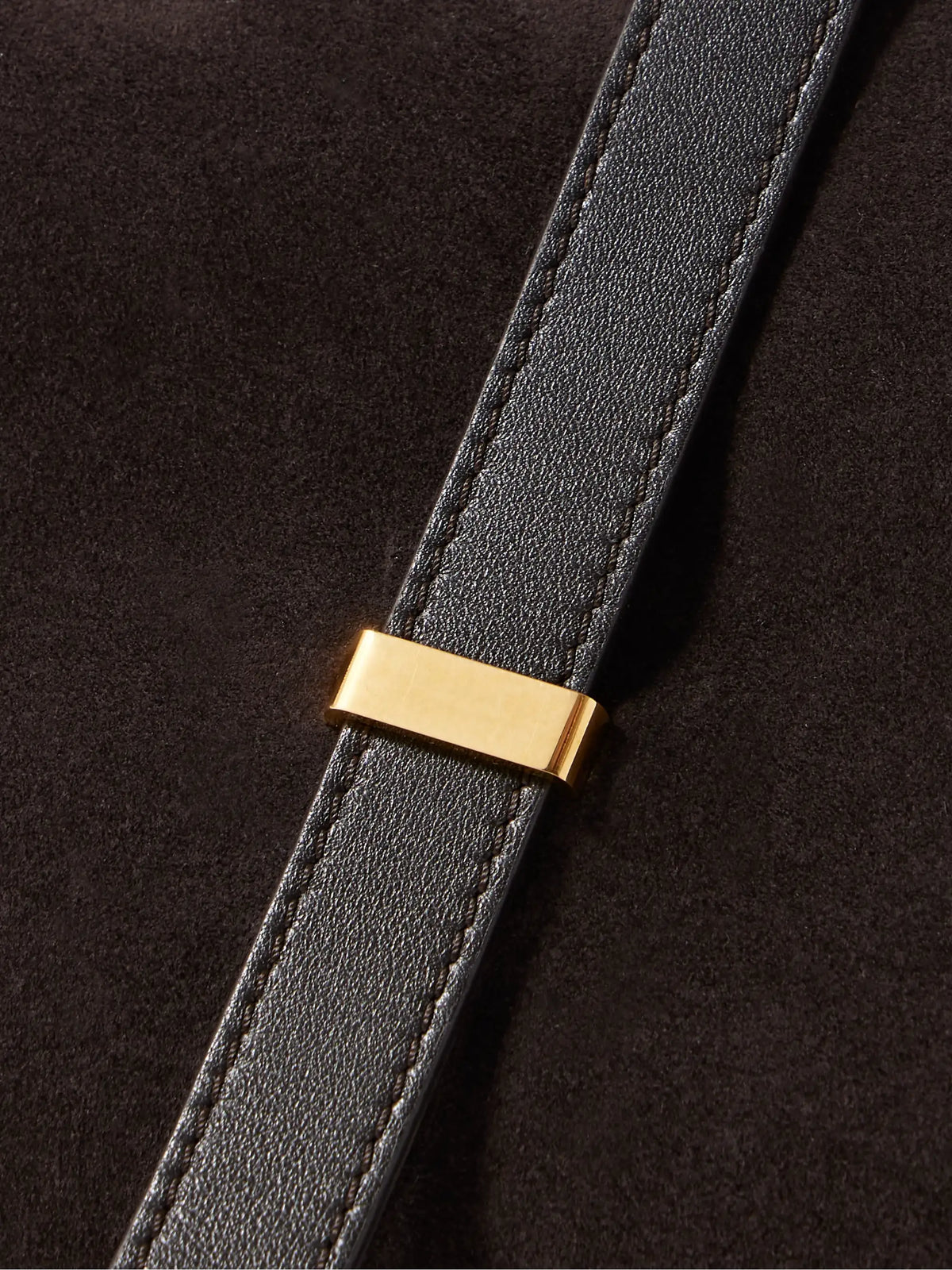 Jane Leather-trimmed Suede Shoulder Bag