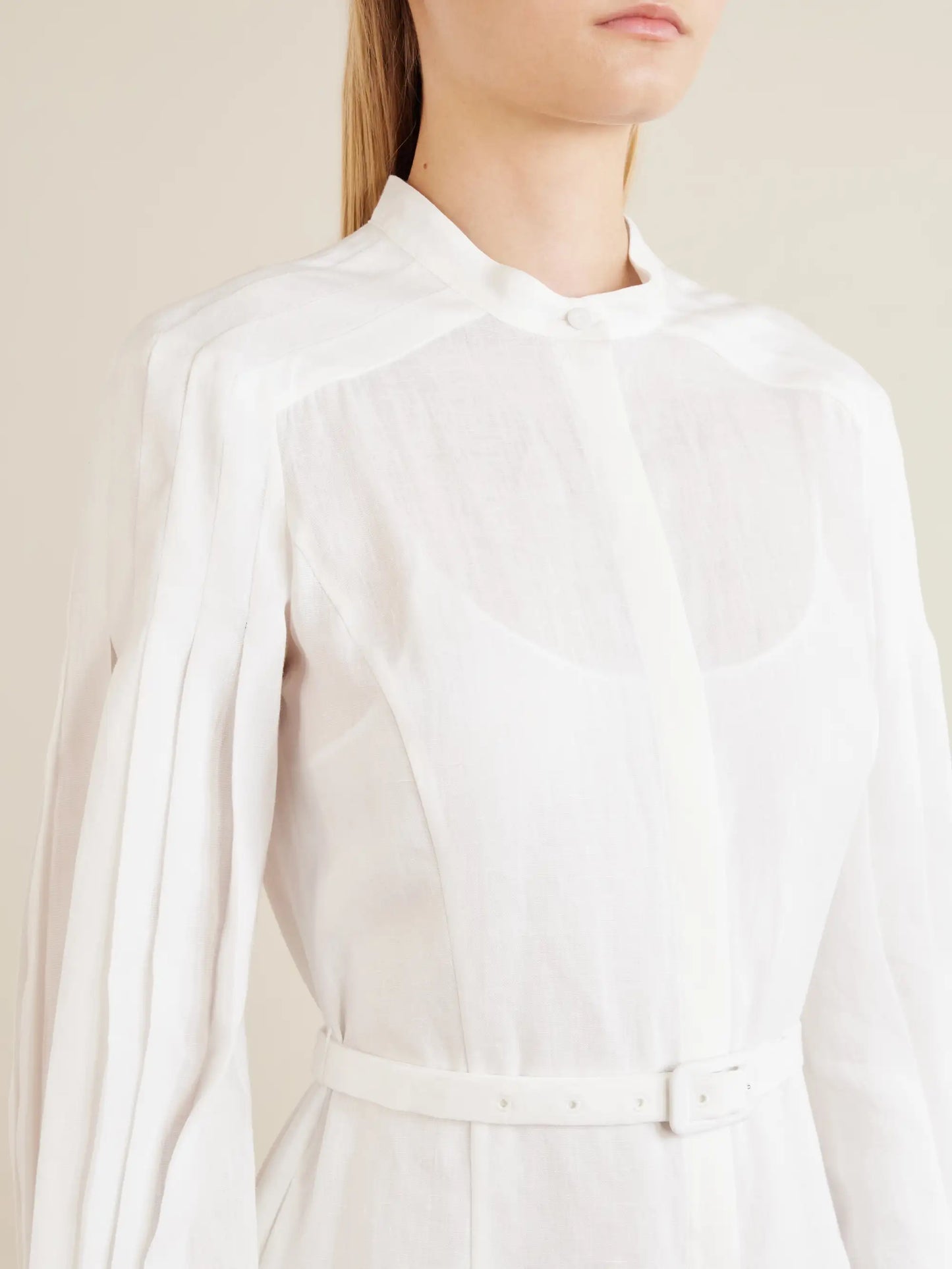 Lydia Belted Linen Midi Dress