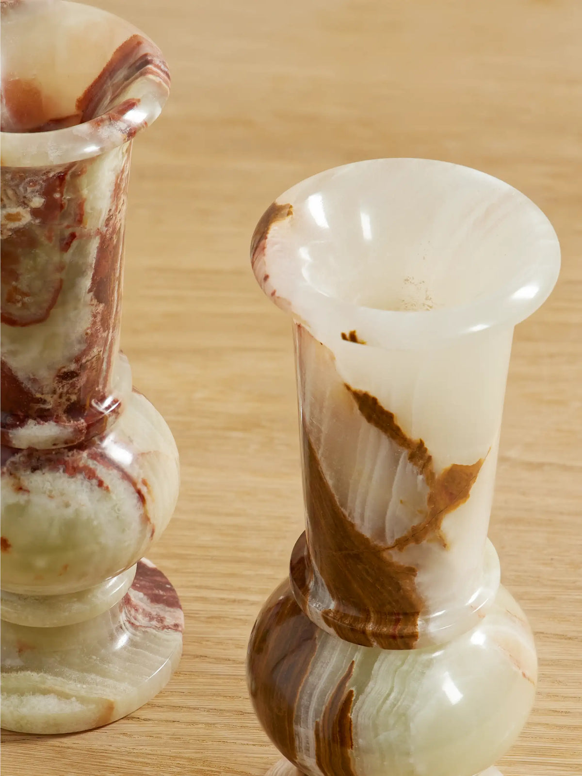 Set Of Two Onyx Vases