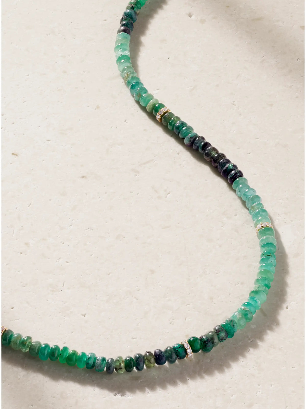 Arizona 14-karat Gold, Emerald And Diamond Necklace