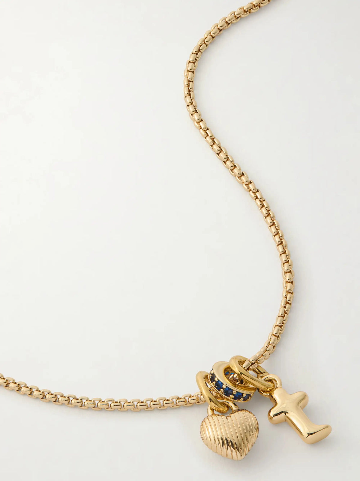 The Itsy Bitsy Initial Gold-tone Sapphire Necklace