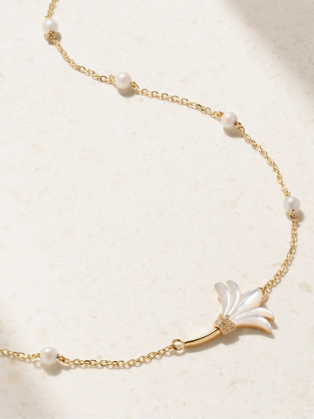 Psychedeliah Small 18-karat Gold, Diamond And Mother-of-pearl Necklace