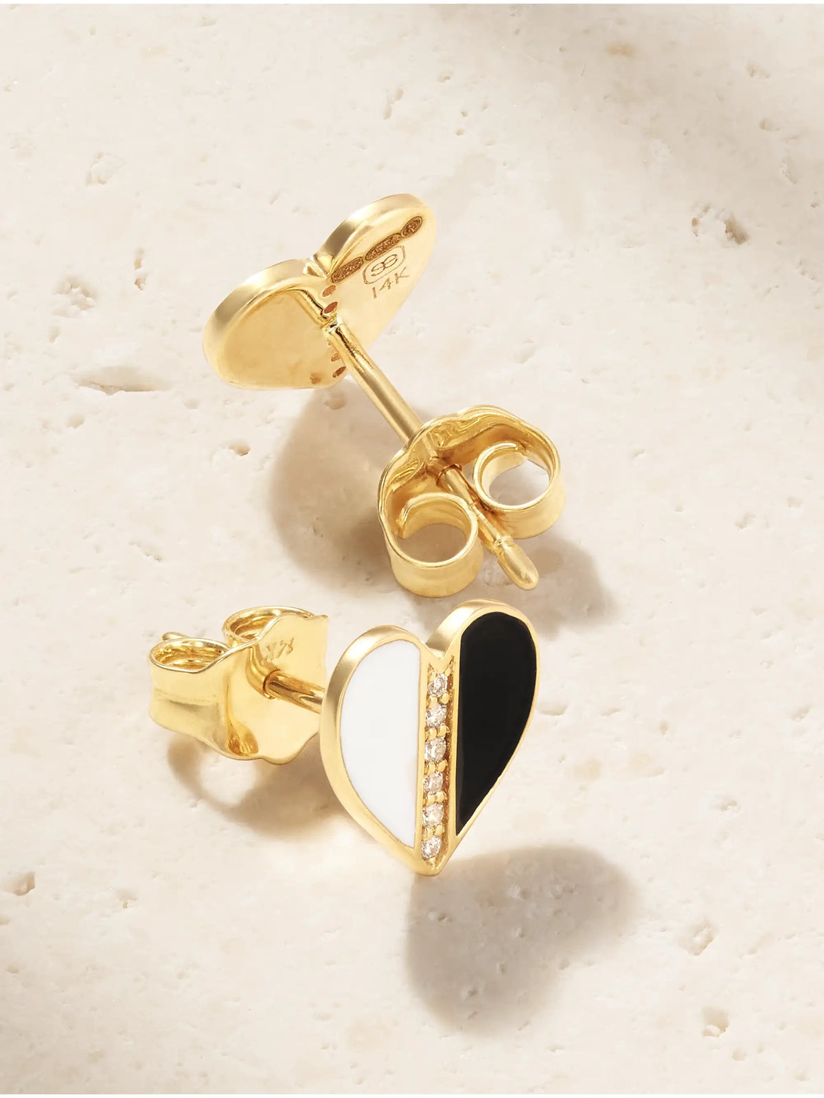 14-karat Gold, Diamond And Enamel Earrings