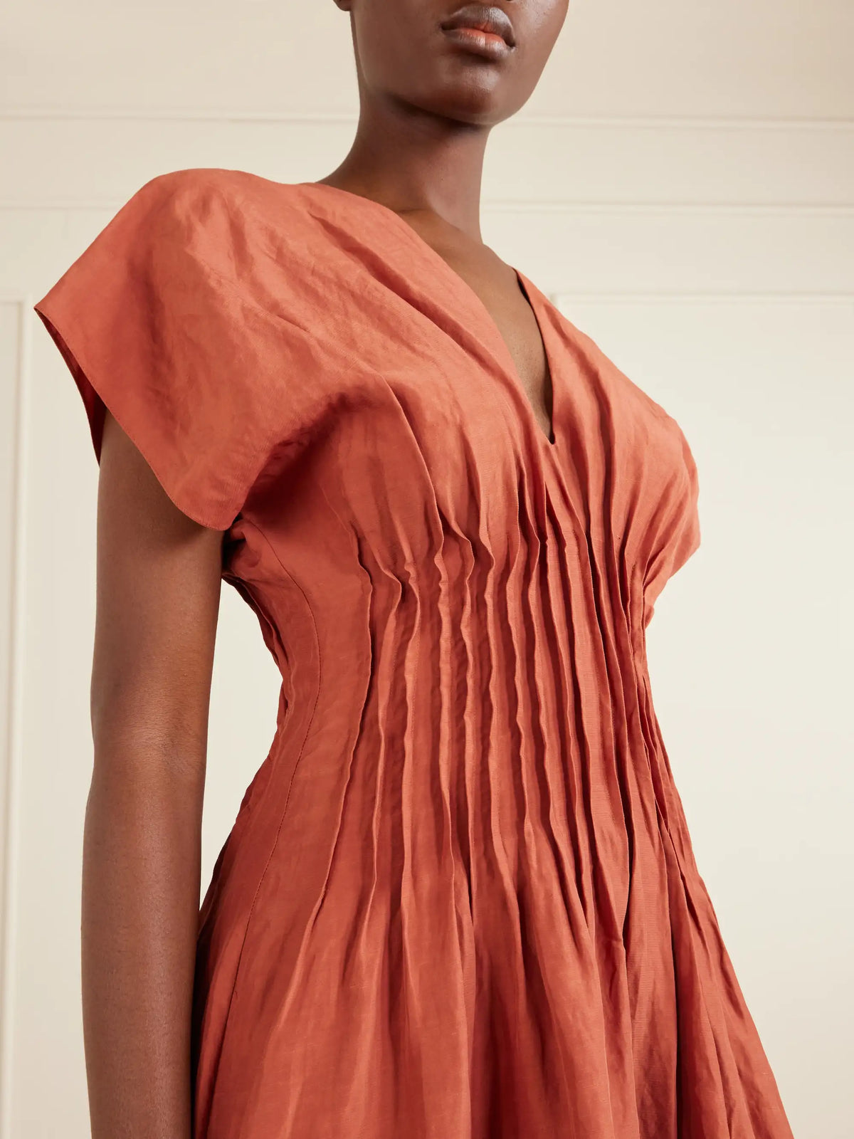 Elena Gathered Woven Maxi Dress