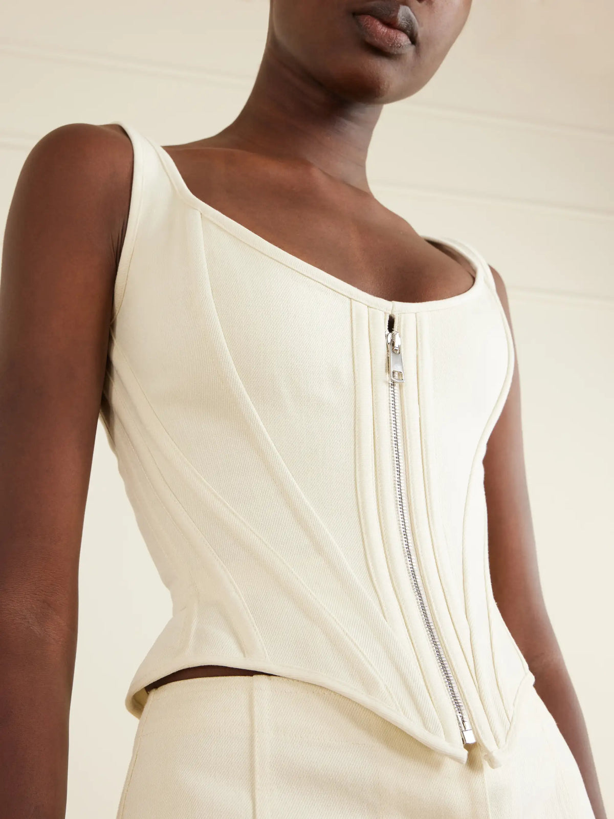 Zip Denim Corset