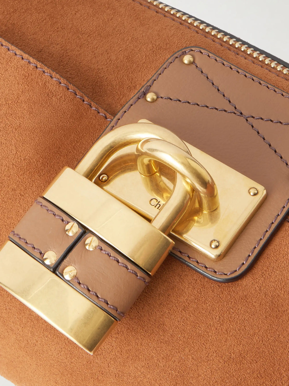 Paddington Embellished Leather-trimmed Suede Shoulder Bag