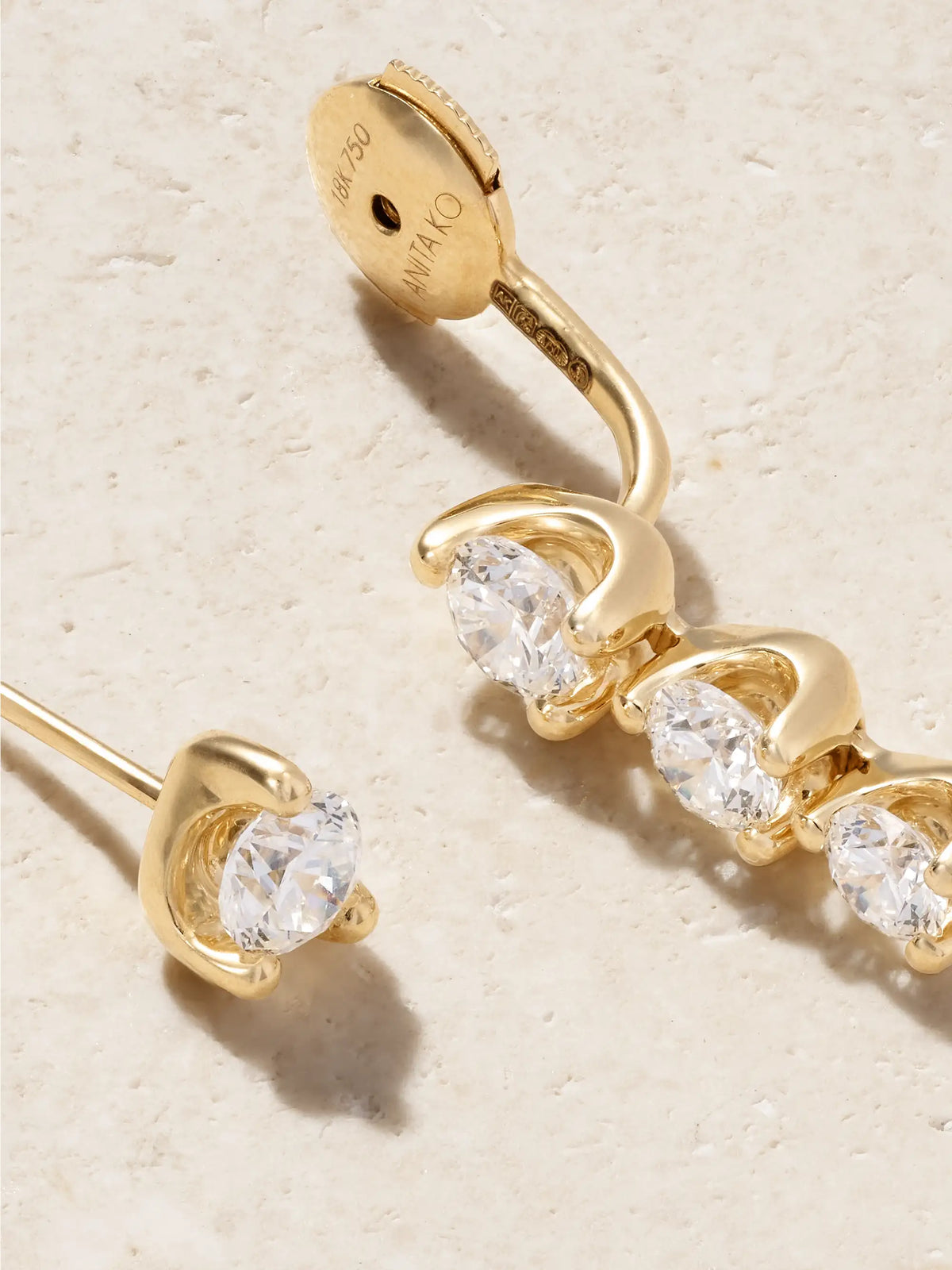 Large Orbit 18-karat Gold Diamond Single Earring