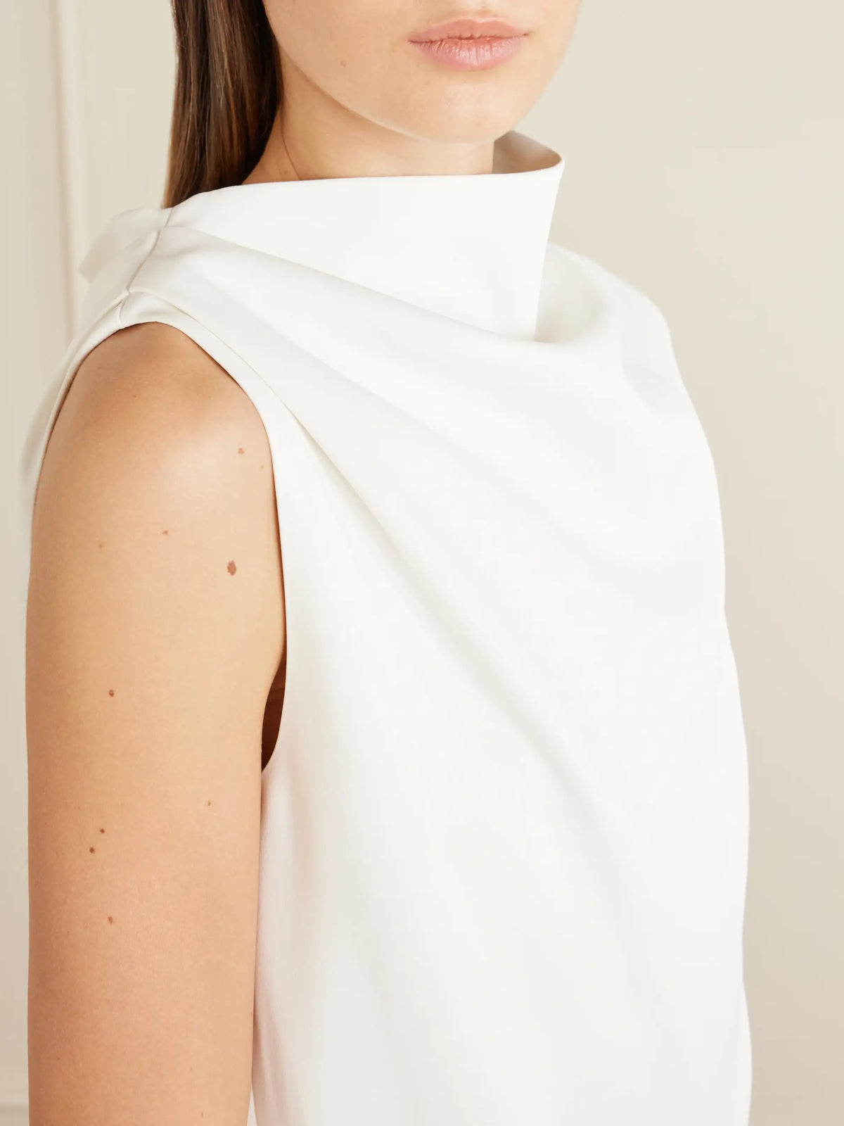 KHAITE Astor Bonded Crepe Satin Mini Dress