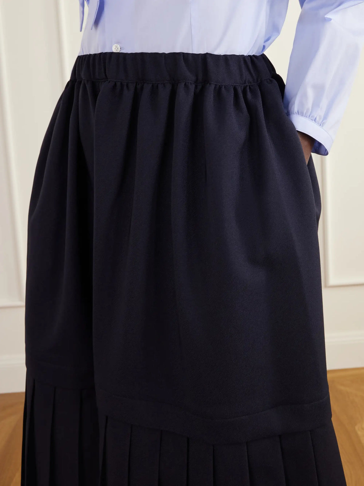 Comme des Garçons GIRL Tiered Pleated Gabardine Midi Skirt
