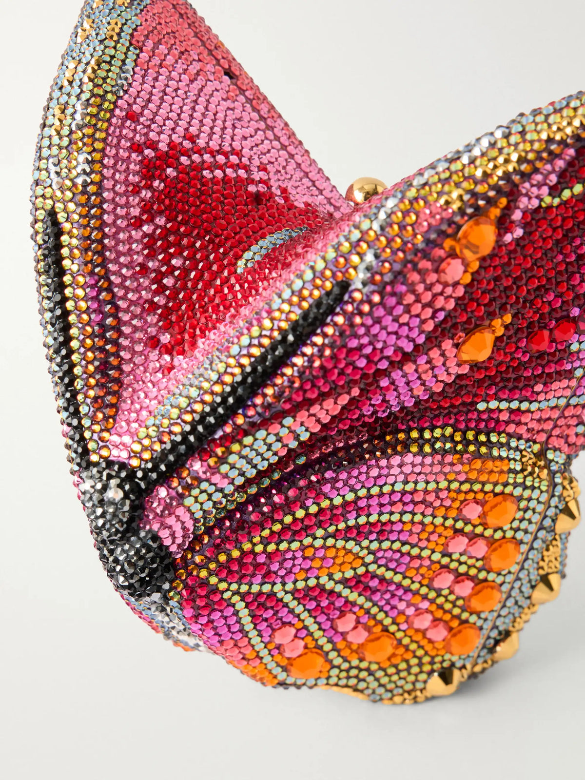 Butterfly Fireclipper Crystal-embellished Gold-tone Clutch