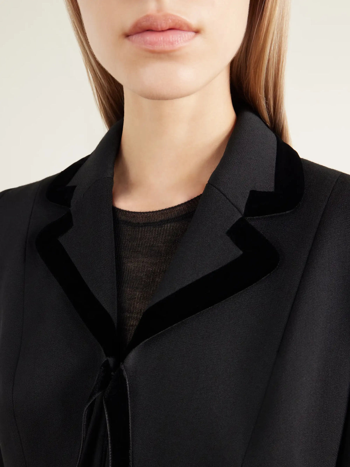 The Row Celinde Velvet-trimmed Wool-blend Twill Jacket