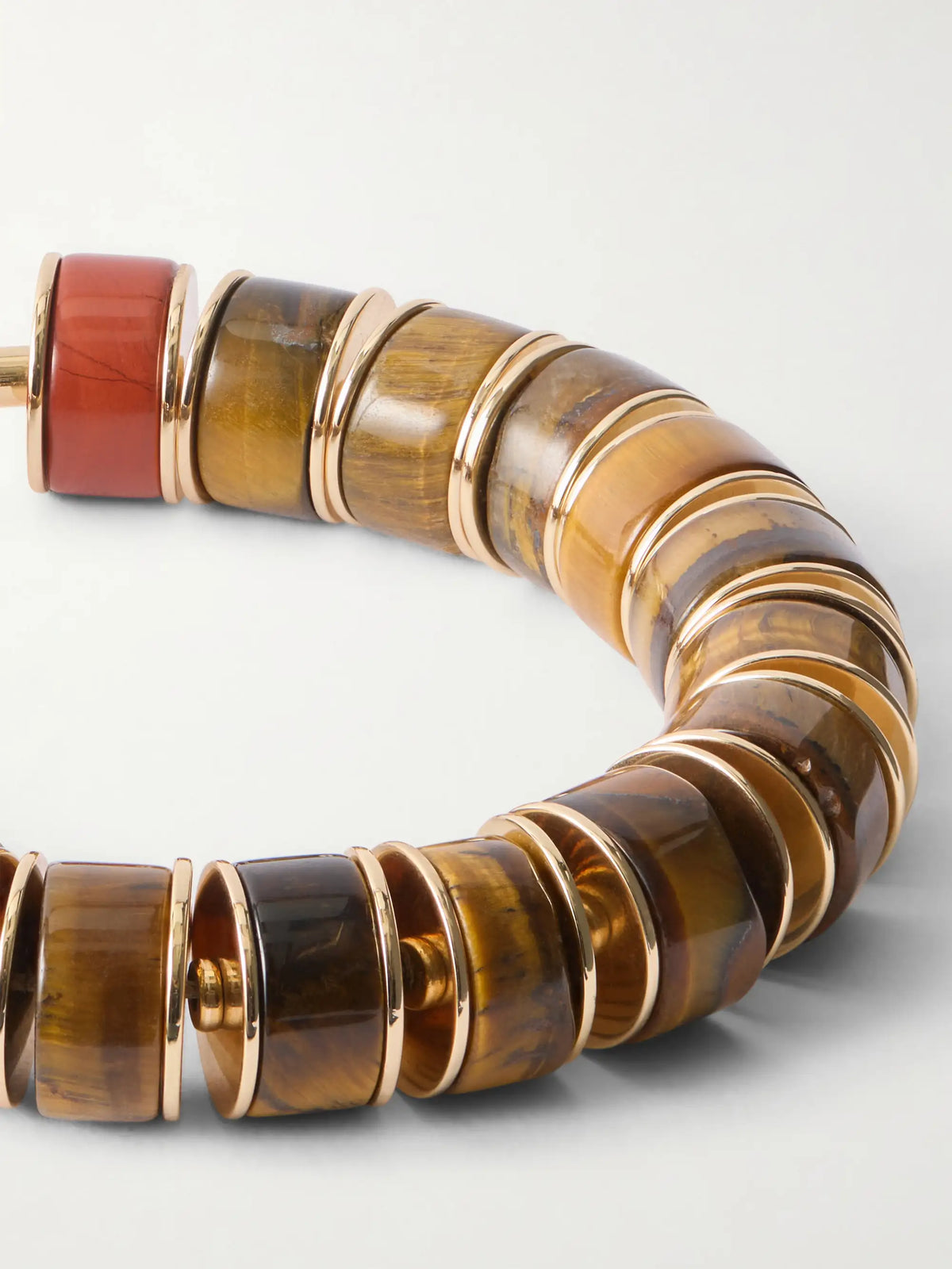 The Stone Slide Gold-tone And Tiger's Eye Beaded Bracelet