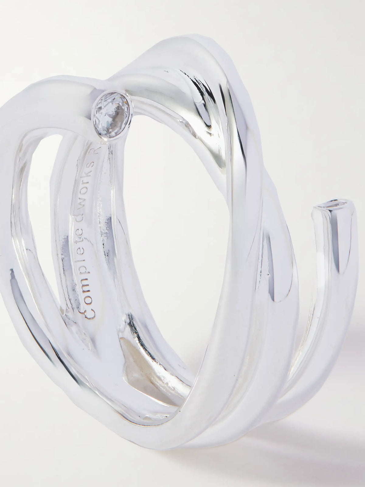 Silver-plated Recycled Silver Cubic Zirconia Ring