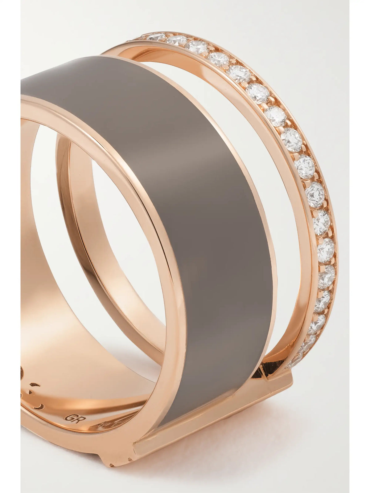 Berbere 18-karat Rose Gold, Lacquer And Diamond Ring