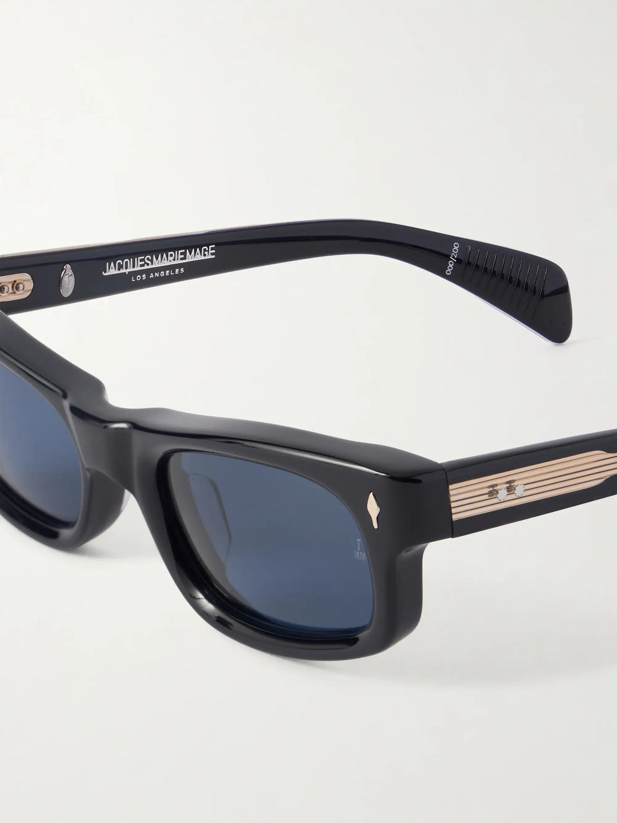 Initials Rectangular-frame Acetate Sunglasses