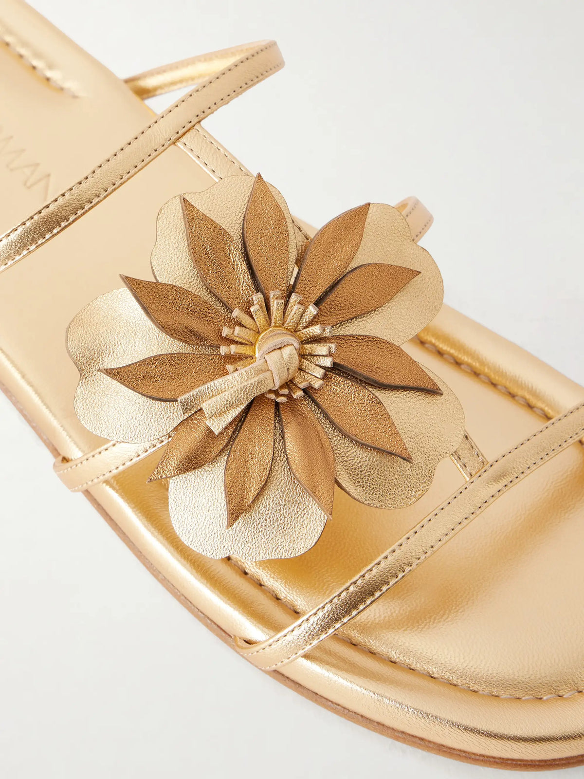 Embellished Metallic Leather Sandals