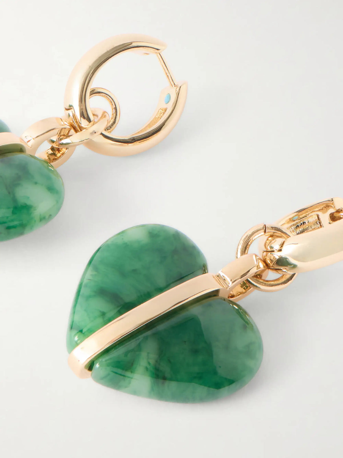 The Stone Mini Heart Gold-tone And Agate Earrings