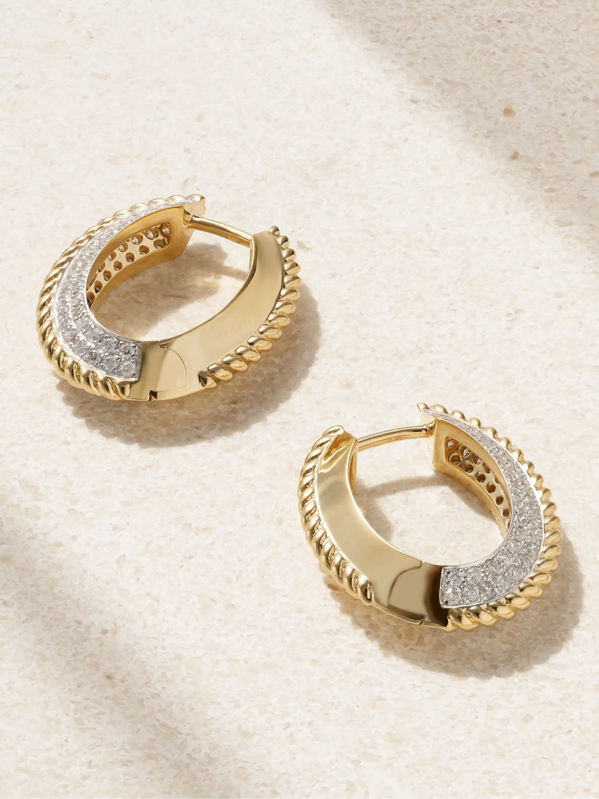 18-karat Yellow And White Gold Diamond Hoop Earrings