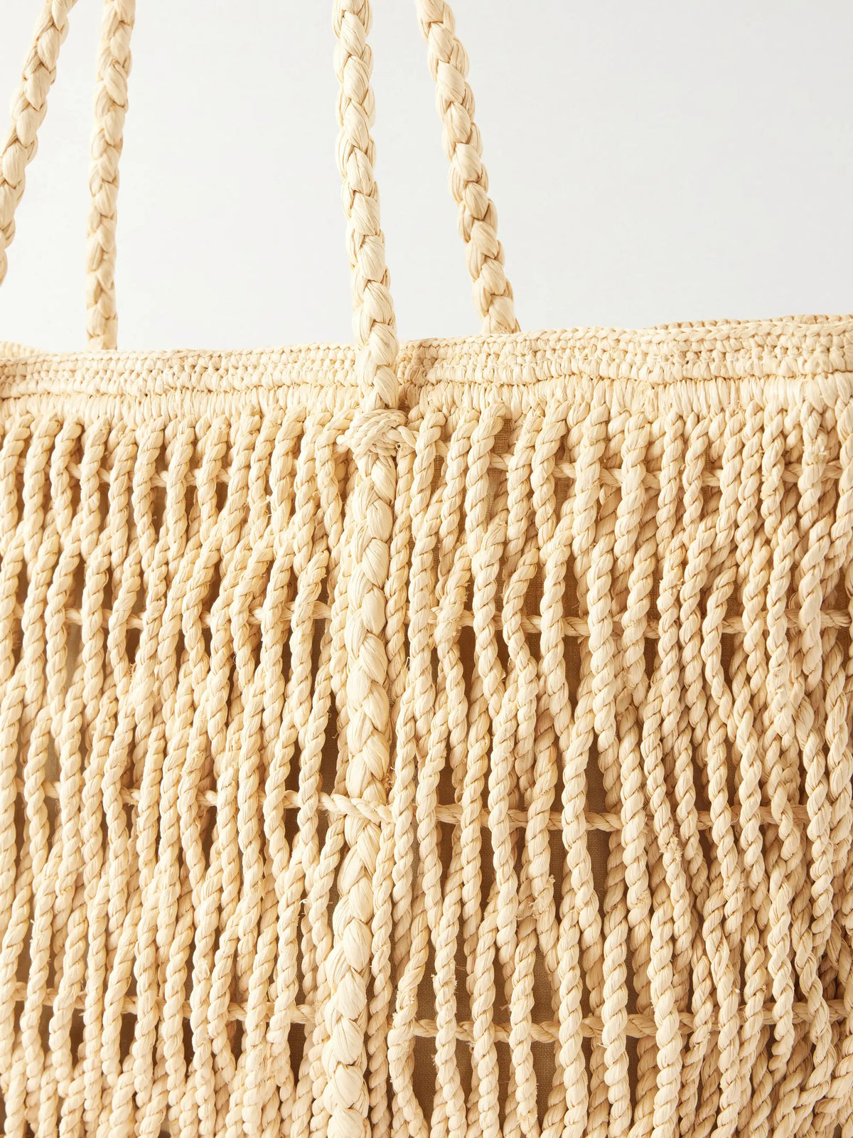 Georgica Leather-trimmed Raffia Tote