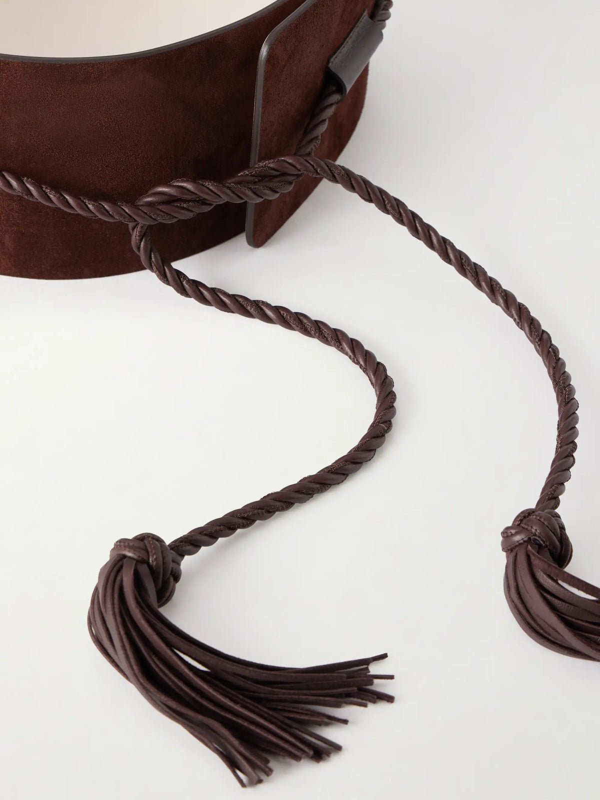 Sedona Tasseled Leather-trimmed Suede Belt