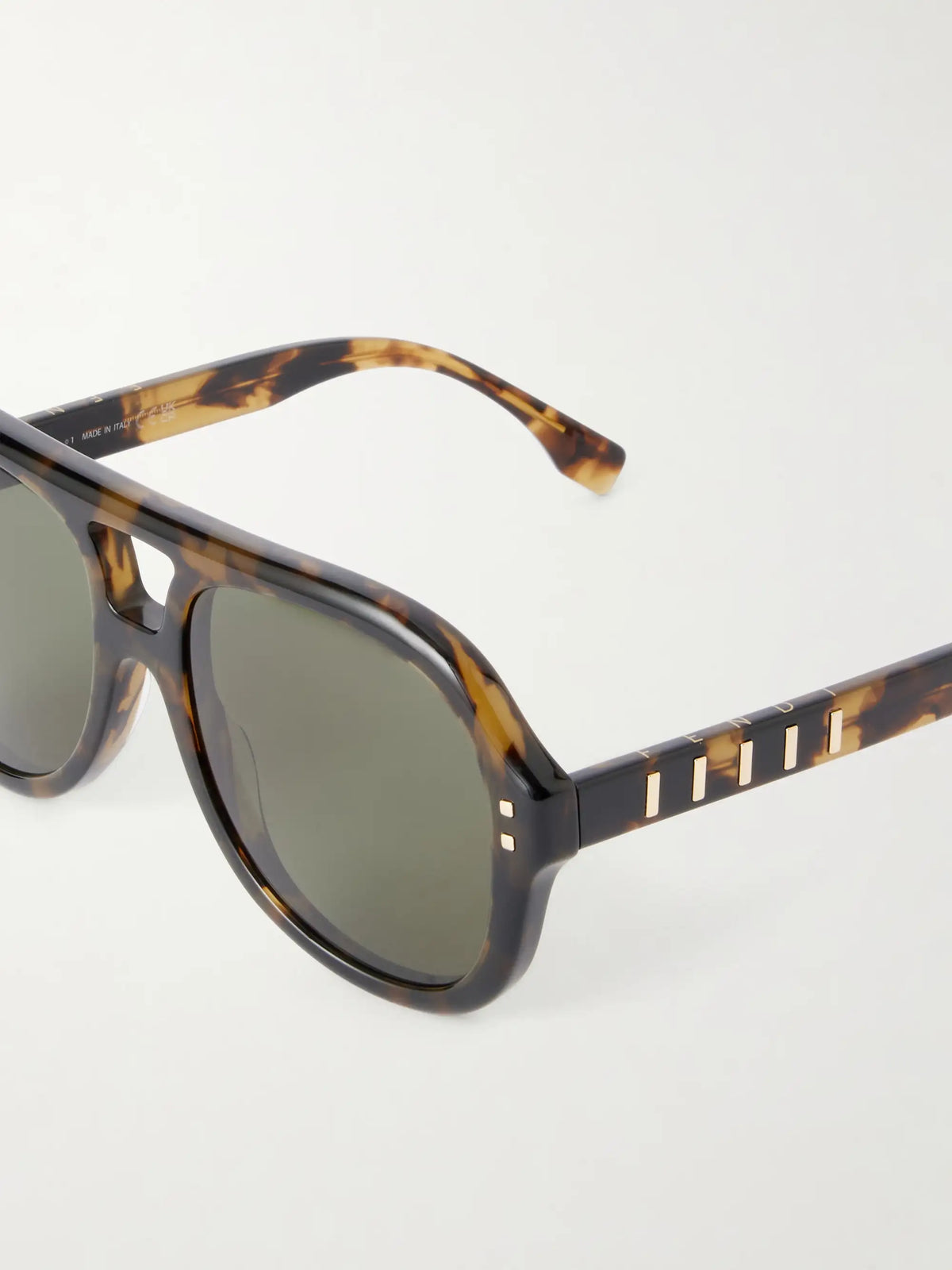 FENDI EYEWEAR Five Sisters Double-bridge Aviator-style Tortoiseshell Acetate Sunglasses
