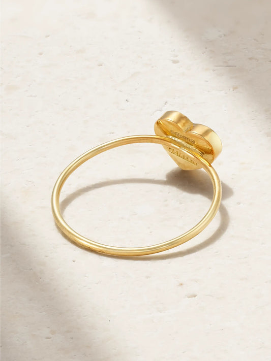 Heart 18-karat Gold Turquoise Ring