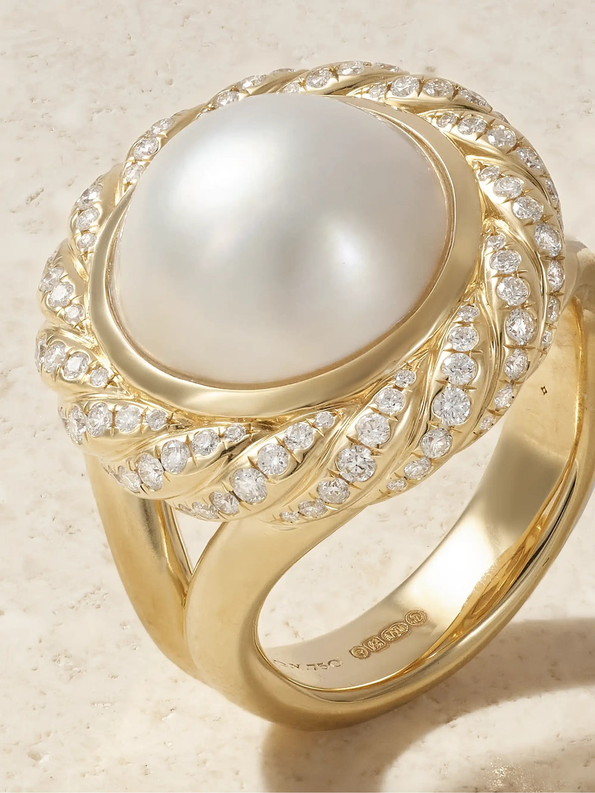 18-karat Gold, Diamond And Pearl Ring