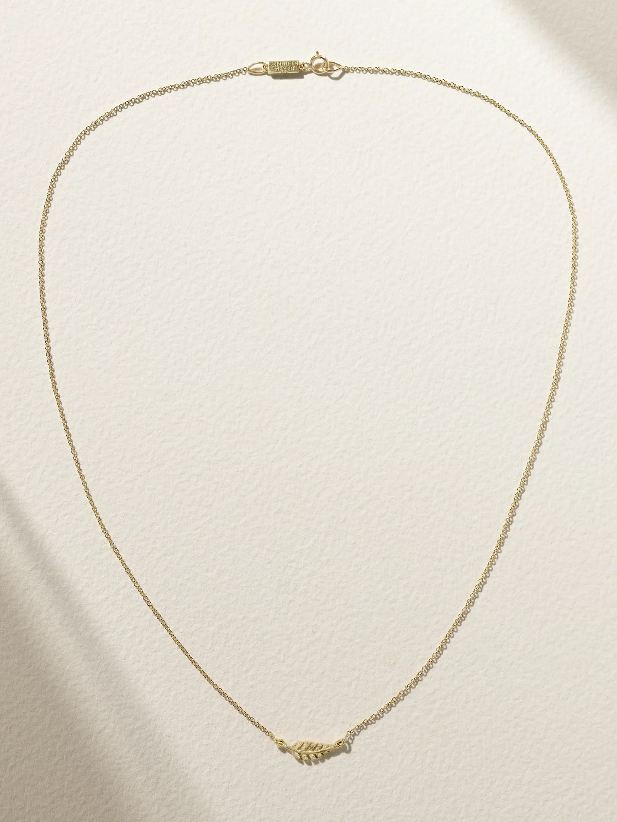 Mini Leaf 18-karat Gold Diamond Necklace
