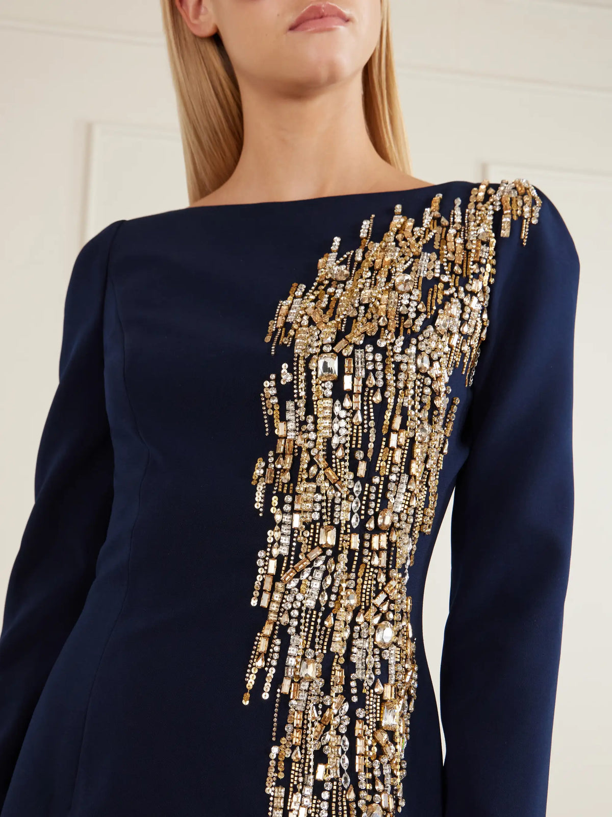 Jenny Packham Avana Crystal And Bead-embellished Crepe Gown