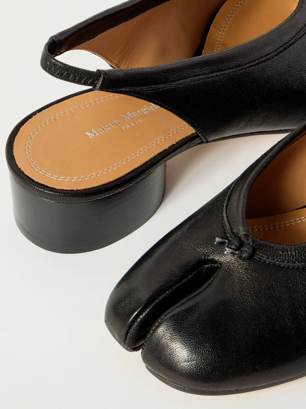 Tabi Split-toe Leather Slingback Pumps