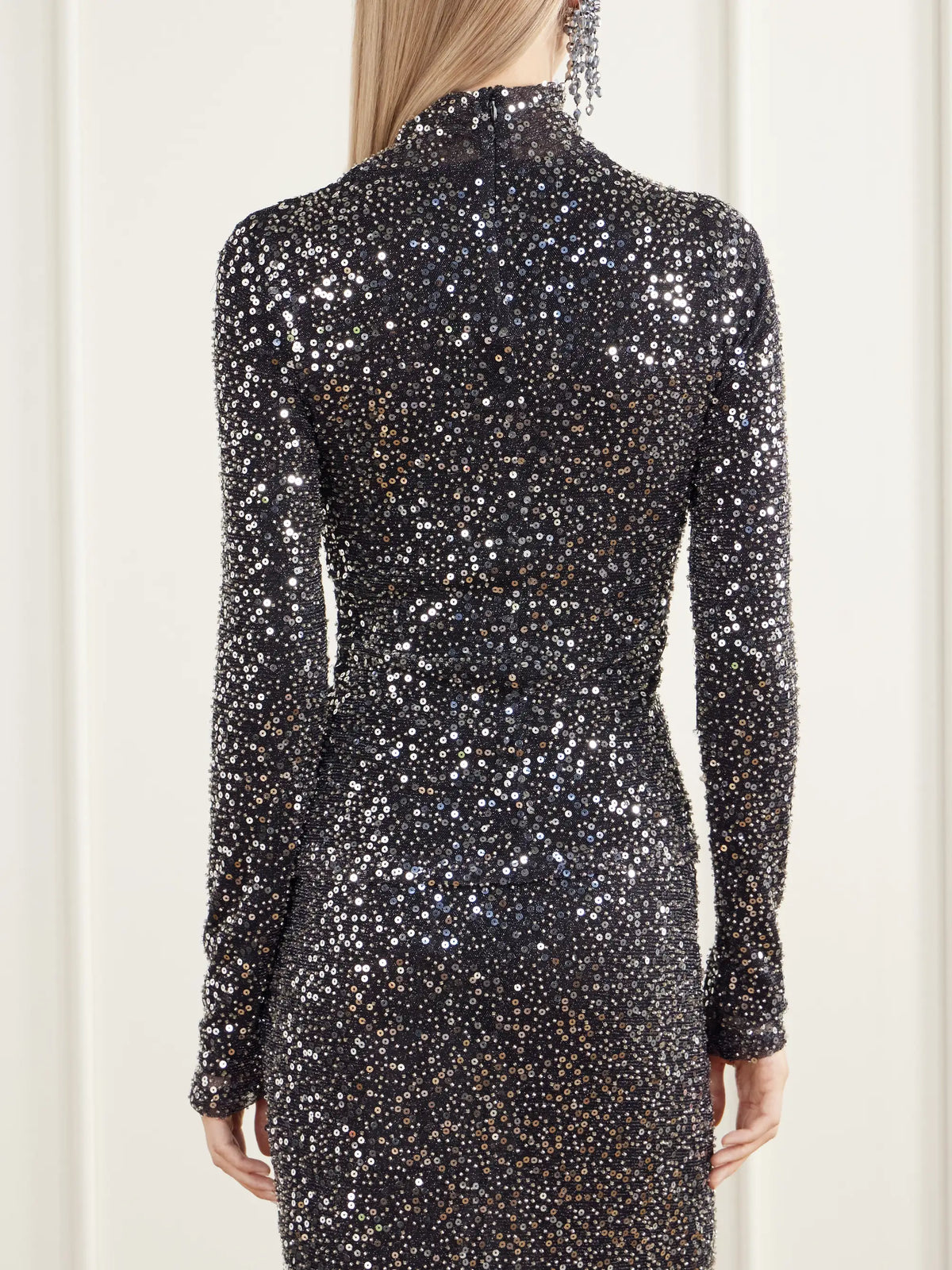 MARANT ÉTOILE Lou Sequin-embellished Tulle Turtleneck Blouse