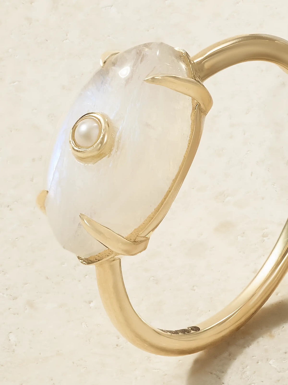 Evil Eye 14-karat Gold, Moonstone And Pearl Ring