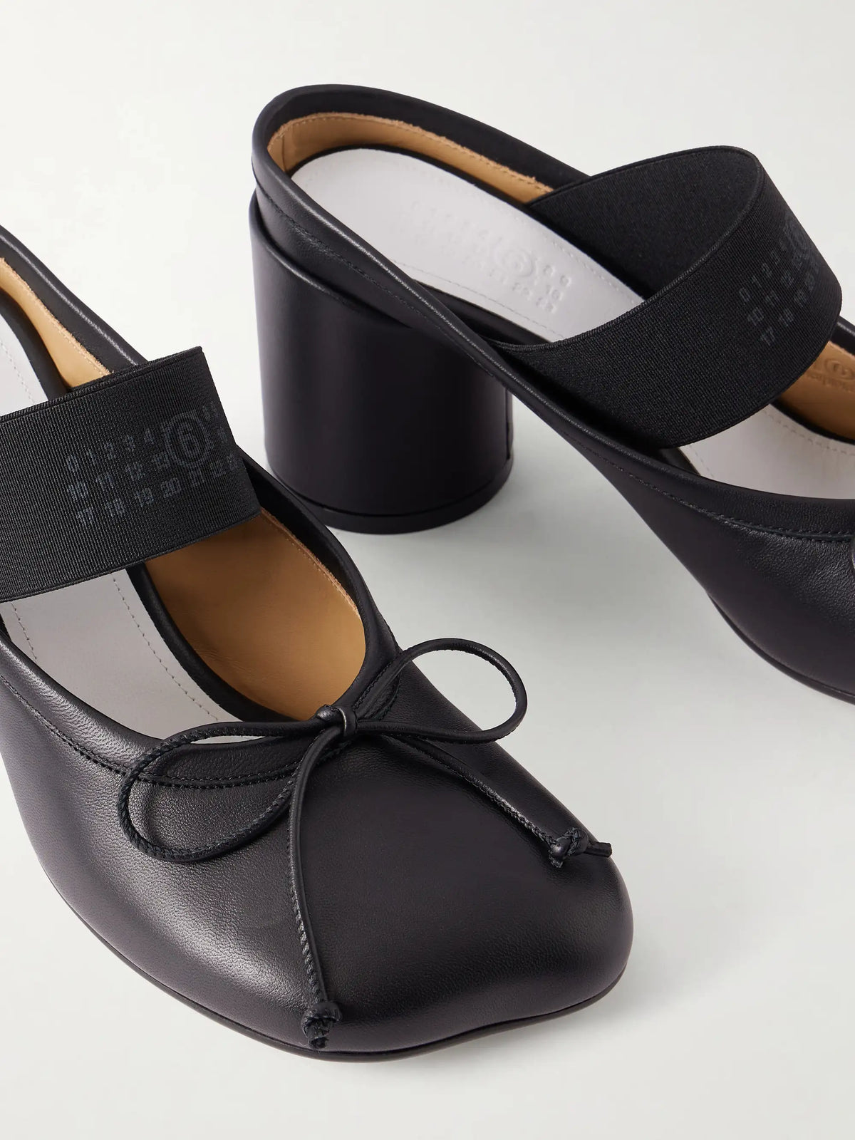Bow-detailed Leather Mules