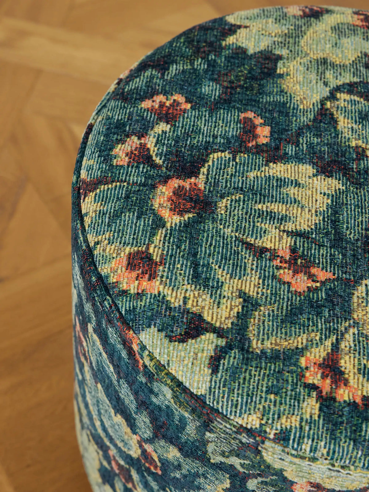 SIX THE RESIDENCE Nobilis Cluny Velvet-jacquard And Wood Pouf