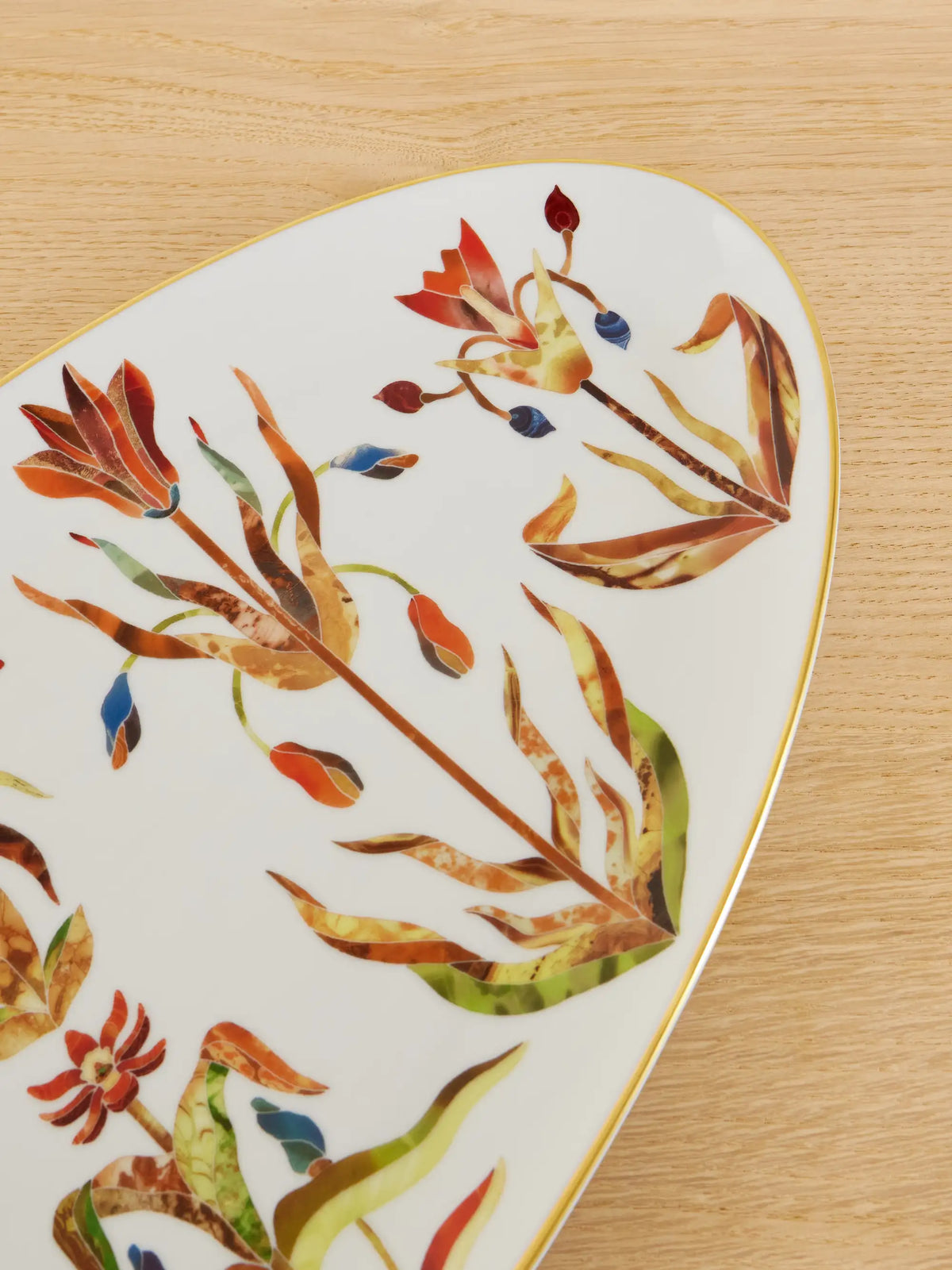 Grand Tour Large Gold-plated Porcelain Platter